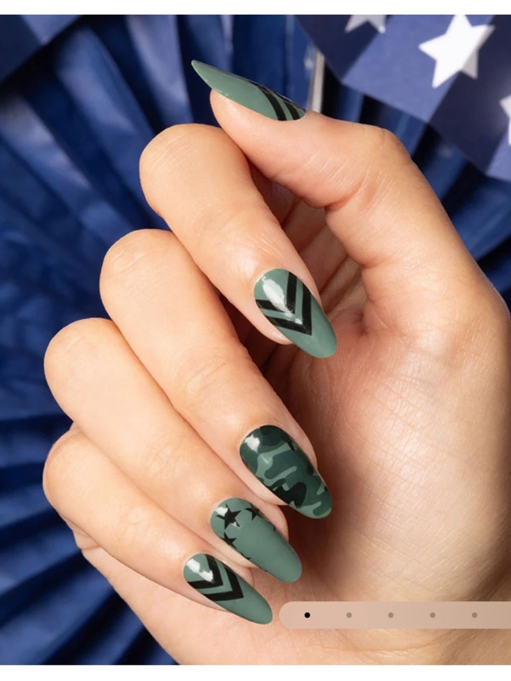 Matte Olive Green Camouflage Nail Polish Strips